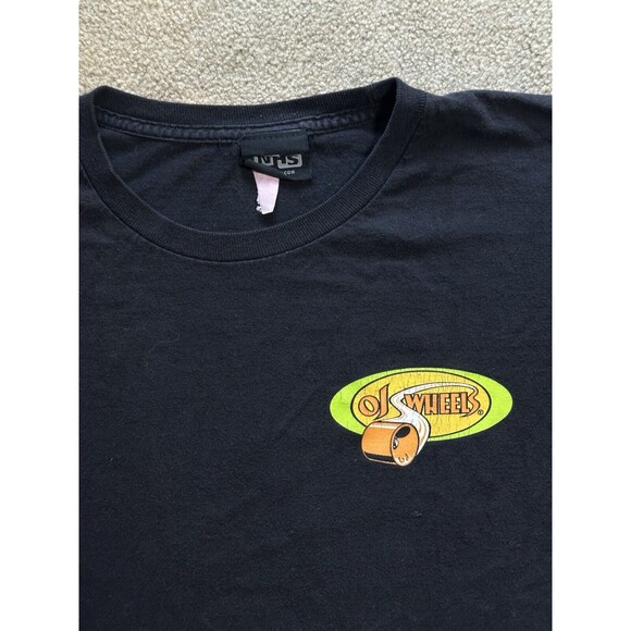 Vintage NHS Tag OJ Wheels Skateboard T-shirt Cropped Faded Santa Cruz‎ - Picture 2 of 6